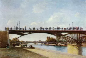 The Pont des Arts, Paris by Stanislas Lepine Oil Painting