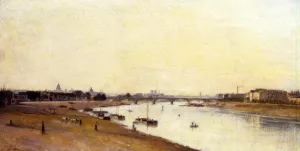 The Pont National as Seen from Quai d'Ivry, Paris by Stanislas Lepine - Oil Painting Reproduction