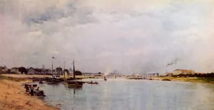 The Seine at Ivry by Stanislas Lepine Oil Painting