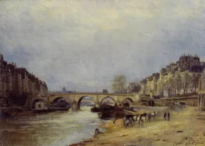 The Seine at Pont Marie painting by Stanislas Lepine