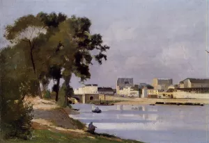 View of the Seine painting by Stanislas Lepine