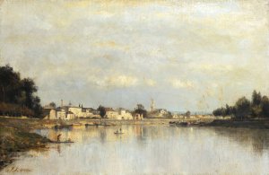 Vue de Conflans-Sainte-Honorine by Stanislas Lepine Oil Painting