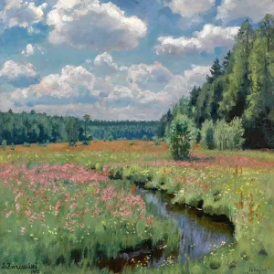 Summer Meadow, Pobojka by Stanislav Yulianovich Zhukovsky Oil Painting
