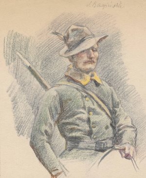 Mounted rifleman by Stanislaw Bagienski Oil Painting