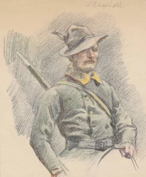 Mounted rifleman by Stanislaw Bagienski Oil Painting