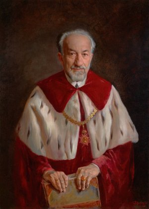 Portrait of Prof. Adolf Beck by Stanislaw Batowski-Kaczor Oil Painting