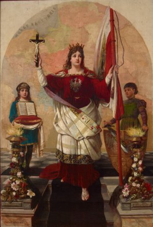 Allegory of Poland by Stanislaw Bienkiewicz Oil Painting