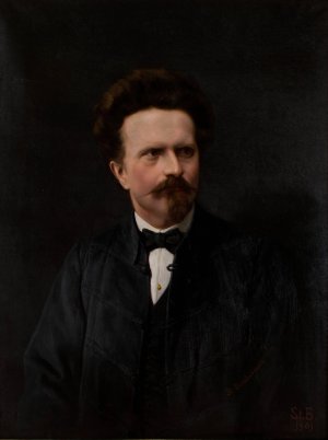 Portrait of Walery Rzewuski by Stanislaw Bienkiewicz Oil Painting