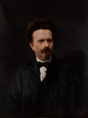 Portrait of Walery Rzewuski by Stanislaw Bienkiewicz Oil Painting