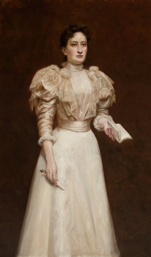 Portrait of Antonina Schmidt by Stanislaw Cercha Oil Painting