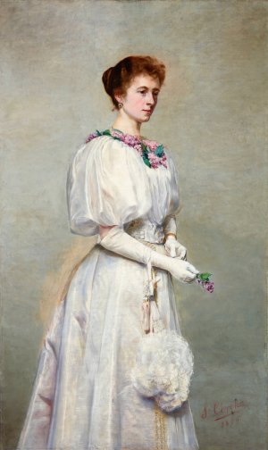 Portrait of Helena Cerchowa by Stanislaw Cercha Oil Painting