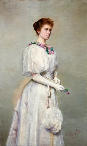 Portrait of Helena Cerchowa Oil painting by Stanislaw Cercha