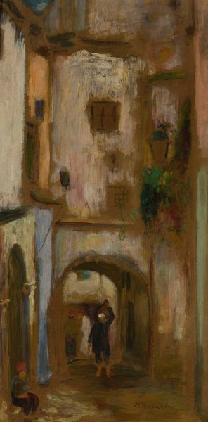 Alleyway by Stanislaw Chlebowski Oil Painting