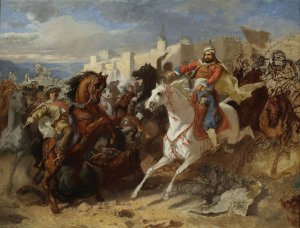 Episode from Austro-Turkish wars, sketch by Stanislaw Chlebowski Oil Painting