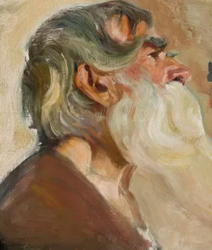 Old man with grey beard by Stanislaw Debicki Oil Painting