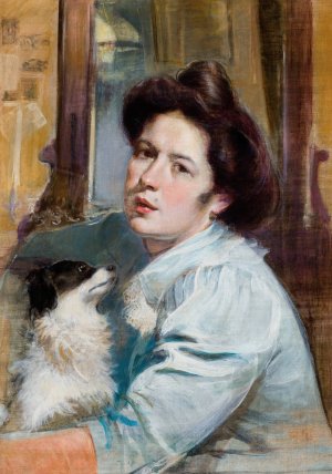 Portrait of Wife by Stanislaw Debicki Oil Painting