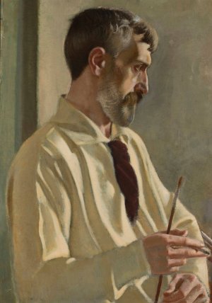 Self-portrait by Stanislaw Debicki Oil Painting