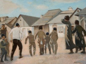 To the cheder by Stanislaw Debicki Oil Painting