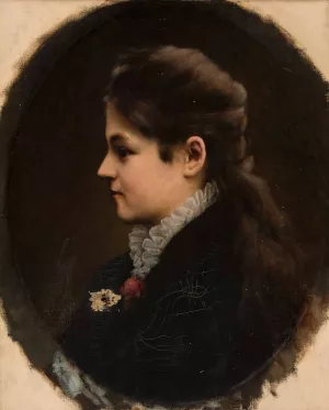 Portrait of a woman in profile by Stanislaw Heyman Oil Painting