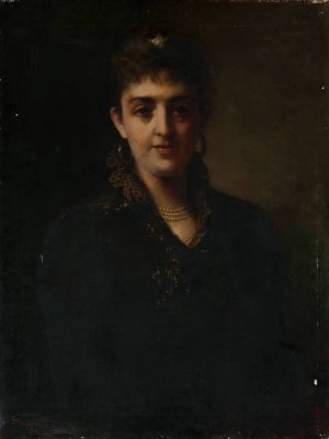 Portrait of a woman by Stanislaw Heyman Oil Painting