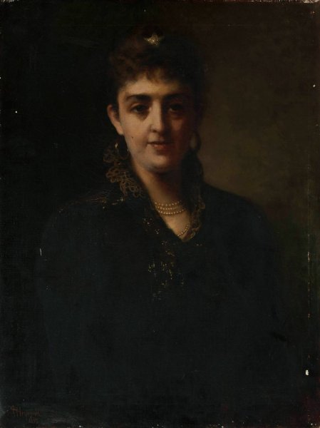 Portrait of a woman  by Stanislaw Heyman - Hand-Painted Oil Painting Reproduction