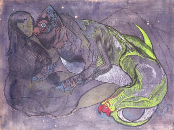 Chameleo, from the Series; 'Astronomical Compositions' by Stanislaw Ignacy Witkiewicz - Hand-Painted Oil Painting Reproduction