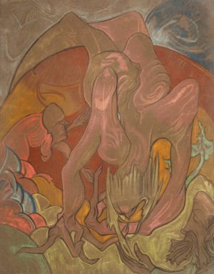 Composition by Stanislaw Ignacy Witkiewicz Oil Painting