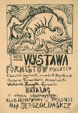 I-sza Wystawa Formistow Polskich, Chwistek, Czyzewski, Gwozdecki, Hrynkowski, Hulewicz, Pronaszkowie, Niesiolowski, Witkiewicz, Zamoyski by Stanislaw Ignacy Witkiewicz Oil Painting