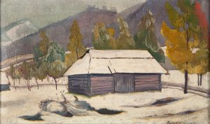 Landscape from the Liwiec riverside by Stanislaw Ignacy Witkiewicz Oil Painting