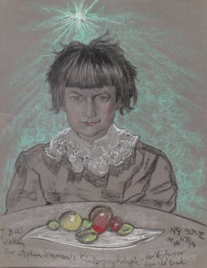 Portrait of Stefan Szuman as a child by Stanislaw Ignacy Witkiewicz Oil Painting