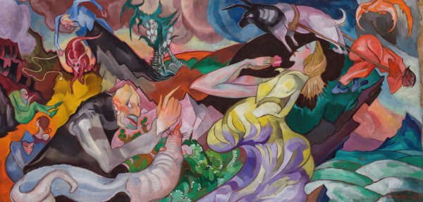 Temptation of St Anthony  by Stanislaw Ignacy Witkiewicz - Hand-Painted Oil Painting Reproduction