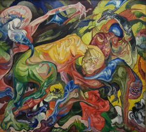 Walka by Stanislaw Ignacy Witkiewicz Oil Painting