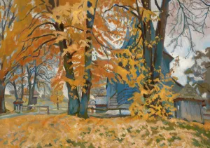 Church in Libusza Oil painting by Stanislaw Kamocki