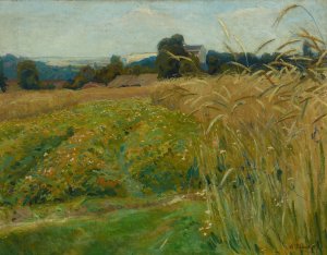 Landscape from the Vincity of Krakow by Stanislaw Kamocki Oil Painting