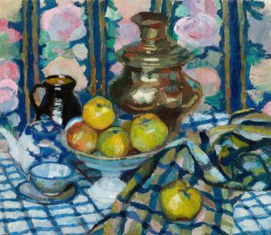 Still Life with a Samovar by Stanislaw Kamocki Oil Painting