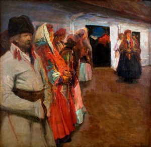 Funeral by Stanislaw Kuczborski Oil Painting