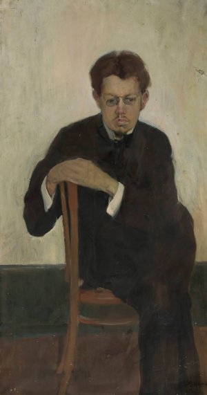 Portrait of musician Korolev by Stanislaw Kuczborski Oil Painting