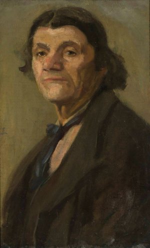 Male portrait by Stanislaw Lentz Oil Painting