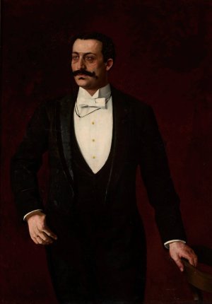 Portrait of Aleksander Rajchman by Stanislaw Lentz Oil Painting