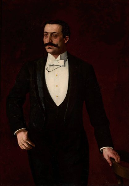 Portrait of Aleksander Rajchman by Stanislaw Lentz - Hand-Painted Oil Painting Reproduction