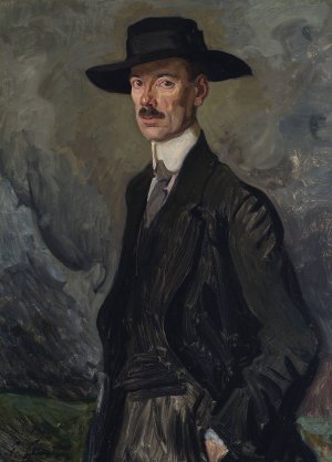 Portrait of Bronislaw Kowalewski, painter by Stanislaw Lentz Oil Painting