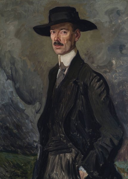Portrait of Bronislaw Kowalewski, painter  by Stanislaw Lentz - Hand-Painted Oil Painting Reproduction