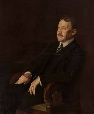 Portrait of Marian Sokolowski by Stanislaw Lentz Oil Painting