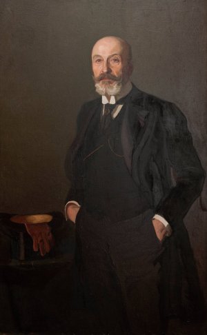 Portrait of Roman Narkiewicz-Jodko by Stanislaw Lentz Oil Painting