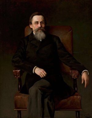 Portrait of Tadeusz Korzon by Stanislaw Lentz Oil Painting