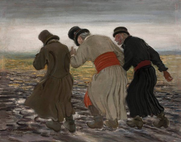 Main Product Photo of Drunken peasants  Painting by Stanislaw Maslowski