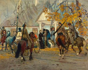 Insurgent arrested by Stanislaw Maslowski Oil Painting