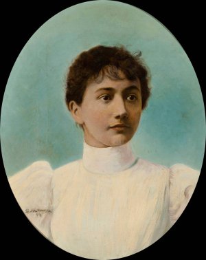 Portrait of Aniela Rapacka by Stanislaw Maslowski Oil Painting