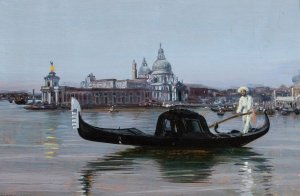View of Venice. Santa Maria della Salute by Stanislaw Maslowski Oil Painting
