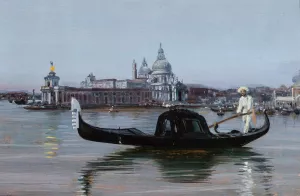 View of Venice. Santa Maria della Salute by Stanislaw Maslowski Oil Painting